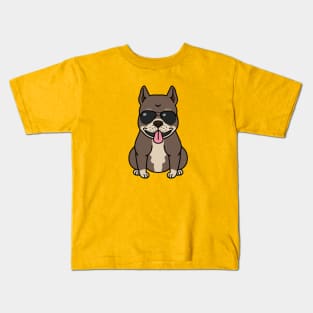 Funny Bulldog Wearing Sun Glasses Kids T-Shirt